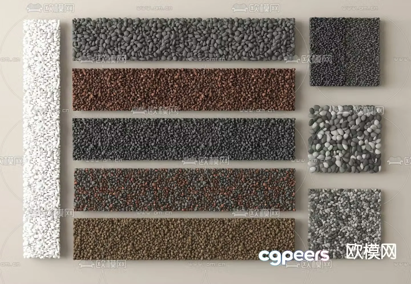 Pebbles Stone Gravel Washed Stone 3d model