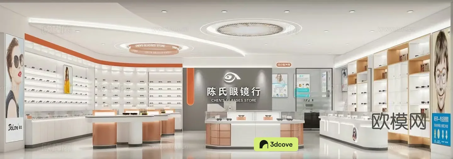 Modern eyewear store 3D model