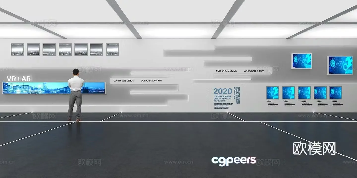 Cultural wall Corporate culture wall Display wall Sliding screen Exhibition hall Campus culture Classroom 3D model