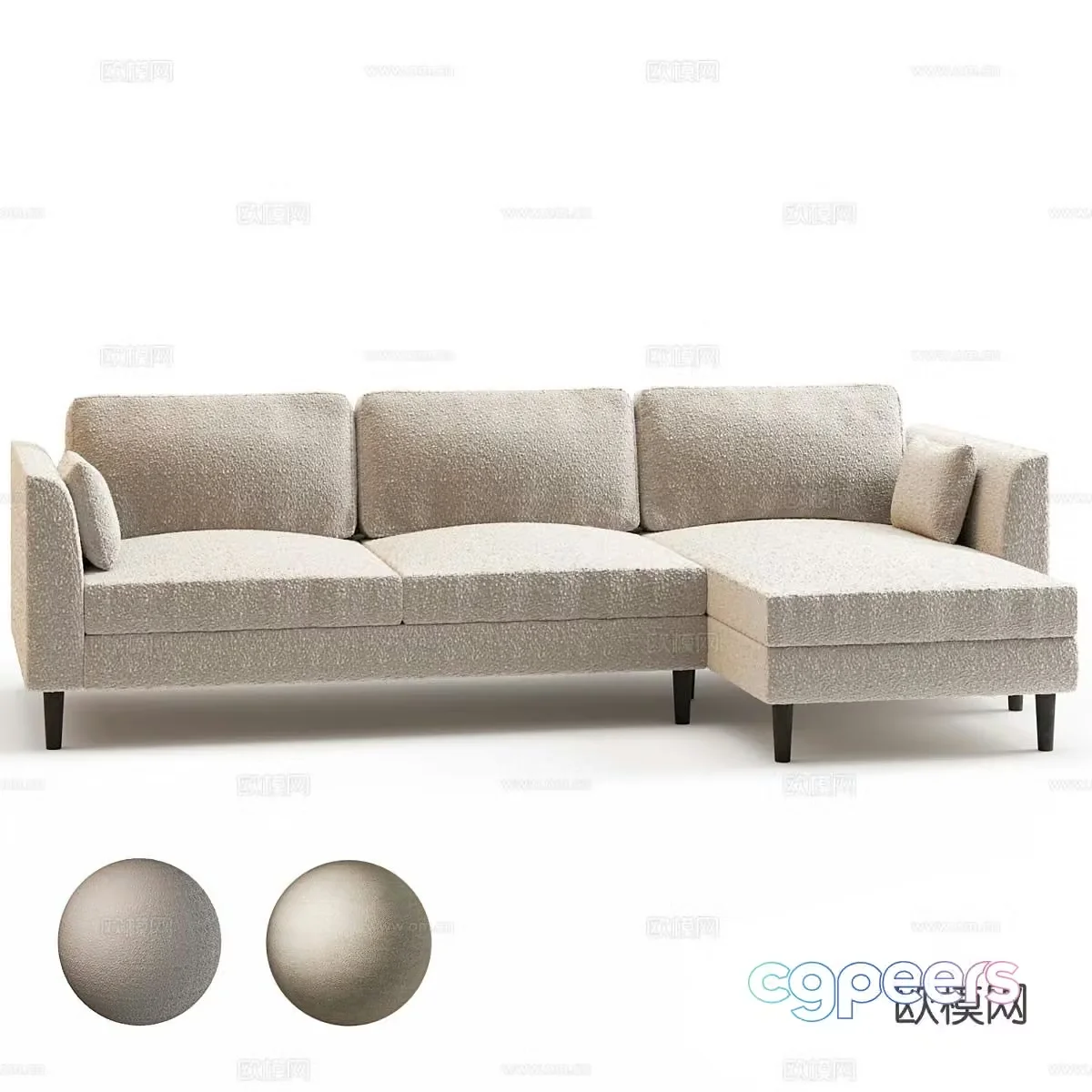 Three seater sofa corner sofa 3d model