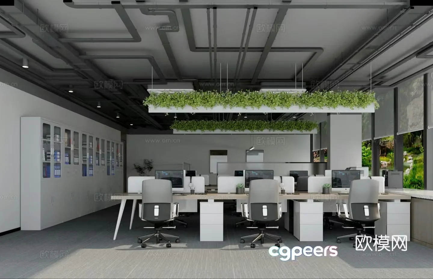Modern public office area office staff area 3d model