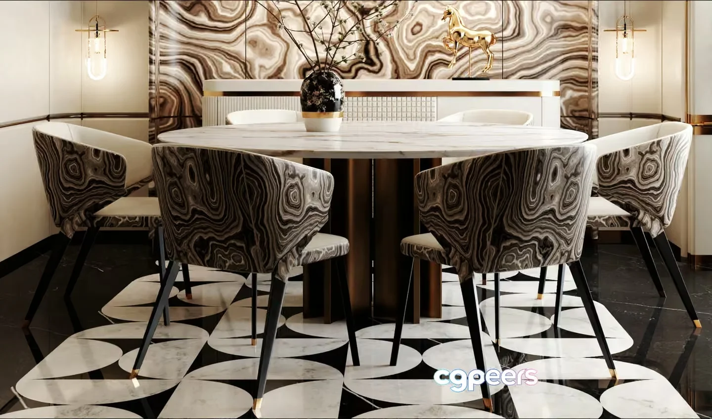 Modern Dining Room 3D Model – 15067 – VRAY Render