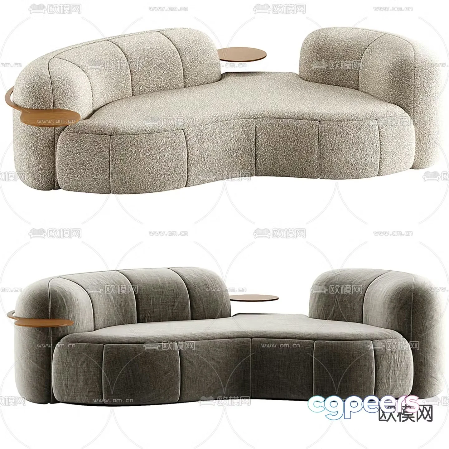 Poliform curved multi-seater sofa 3d model
