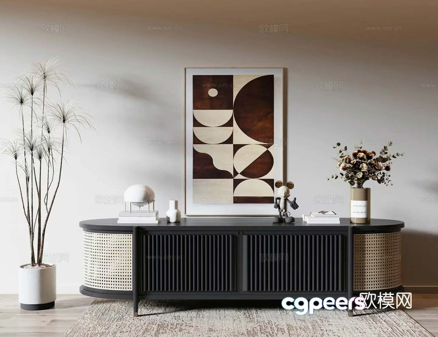 Middle-aged TV cabinet 3D model