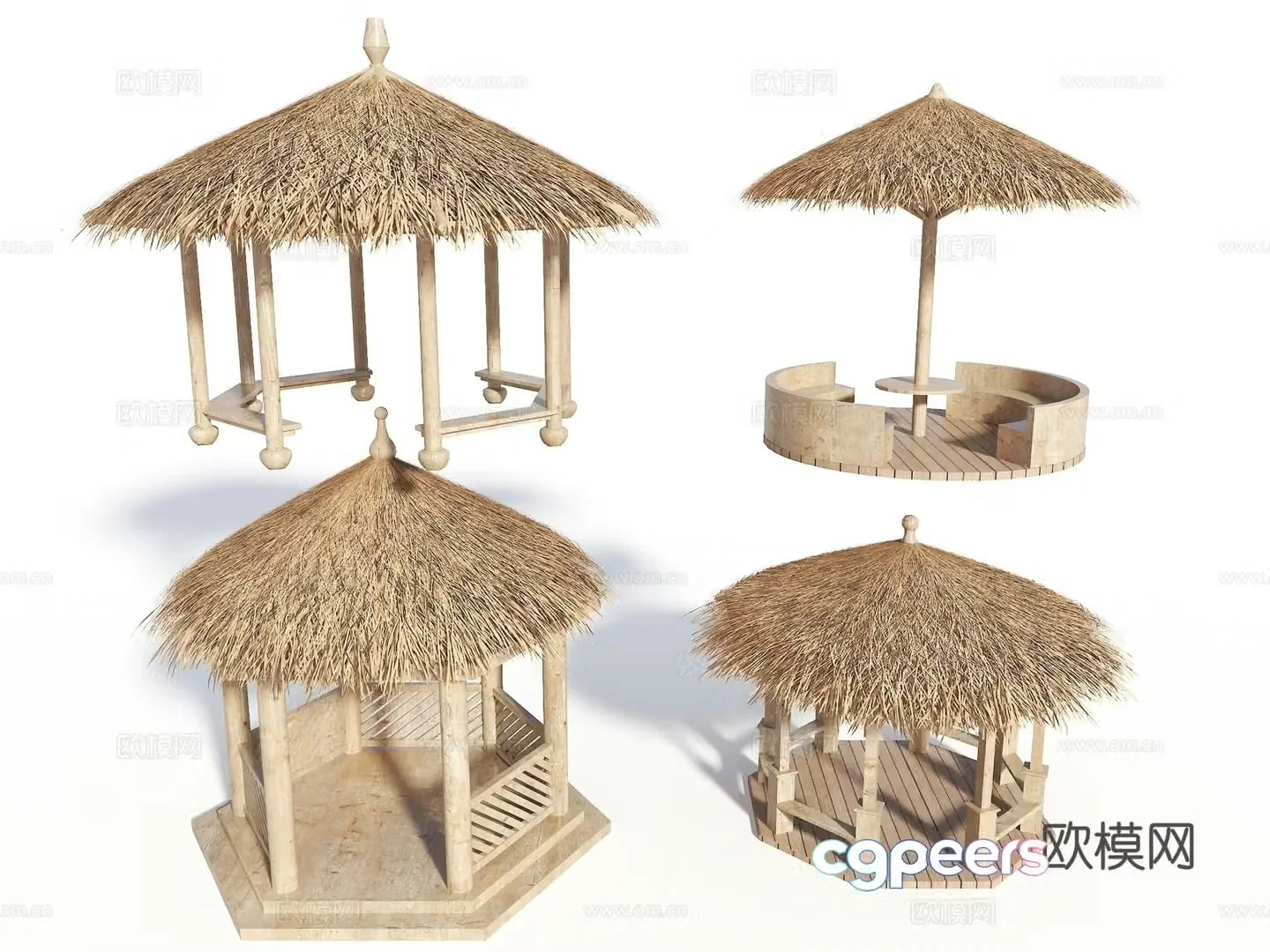 New Chinese style Chinese pavilion Thatched pavilion Chinese style pavilion pavilion rest pavilion thatched round pavilion presents 3D model