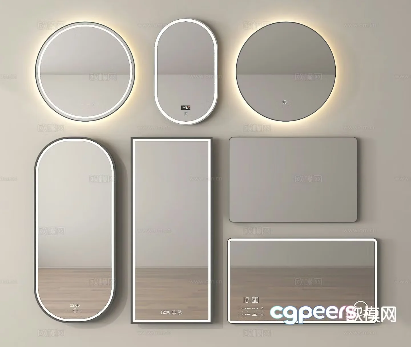Mirror bathroom mirror hanging mirror wearing mirror full body mirror smart mirror 3d model