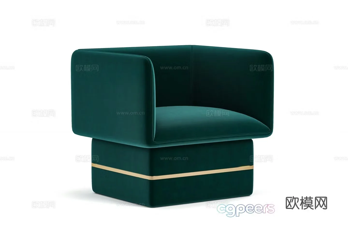 Modern light luxury single sofa 3D model