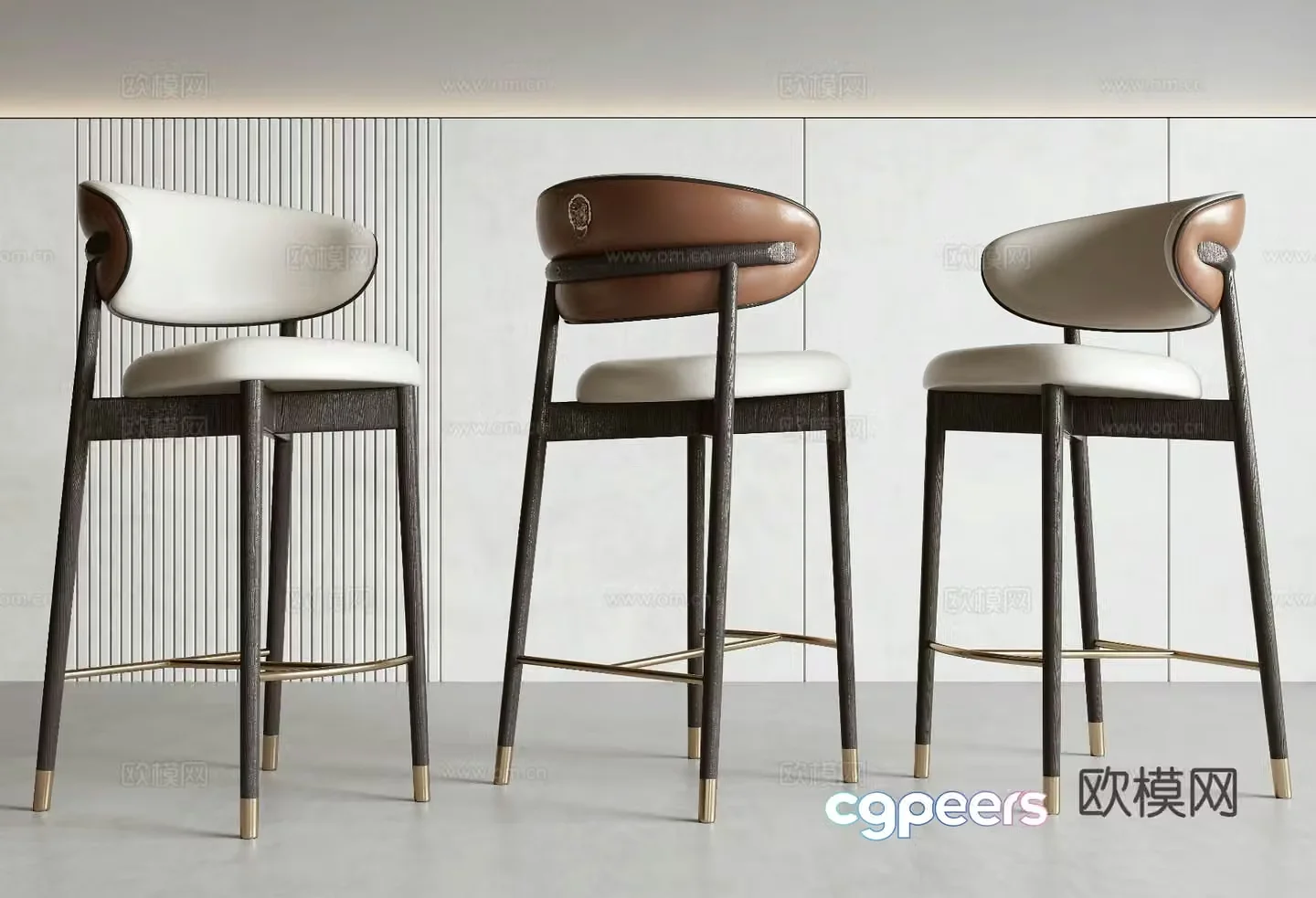 New Chinese style bar chair bar stool 3D model