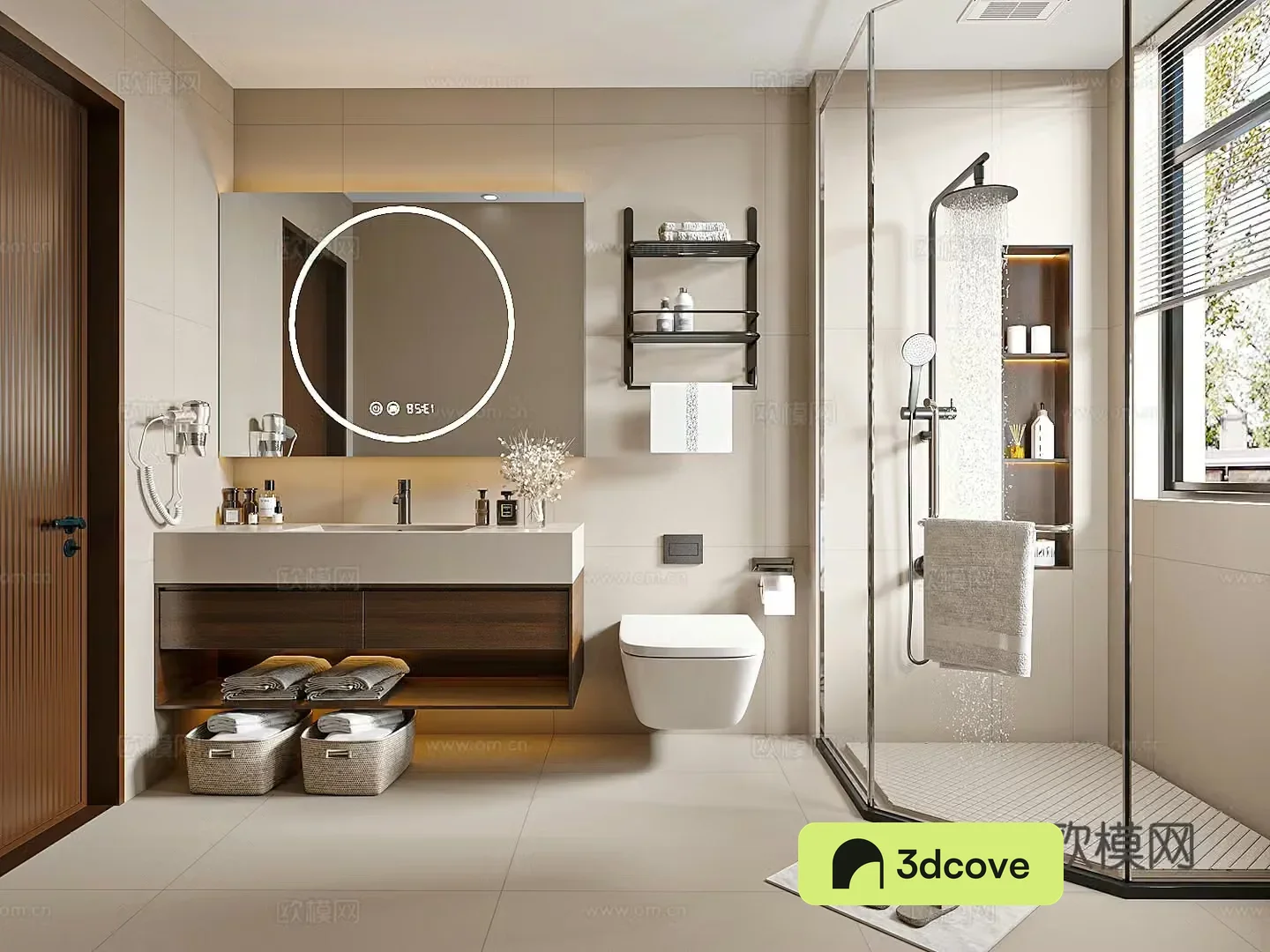 Modern medieval style bathroom dry and wet bathroom