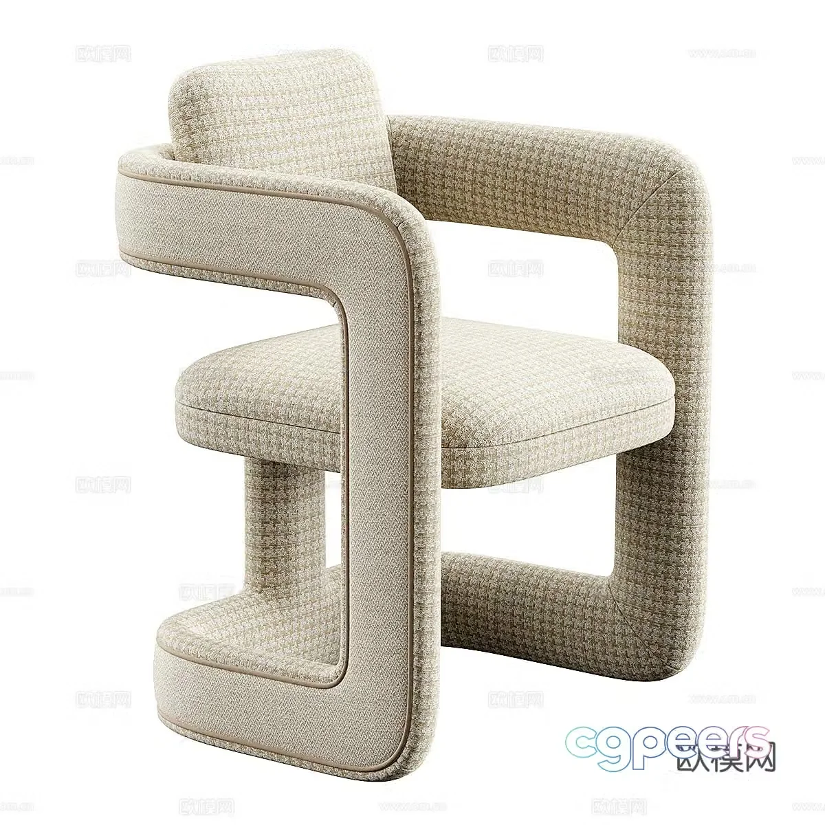 New Chinese style fabric leisure chair 3D model