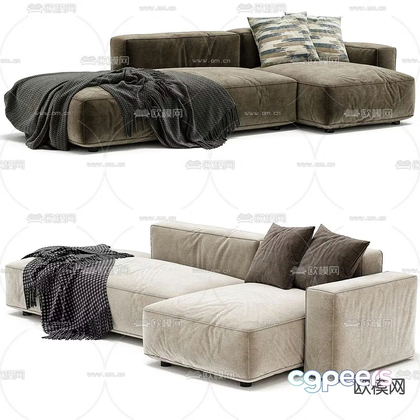 Leisure sofa multi-person sofa 3d model