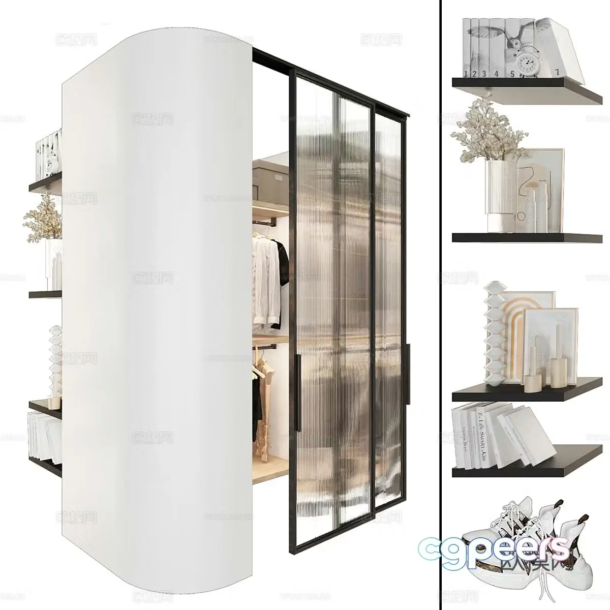 Modern wardrobe cloakroom 3d model