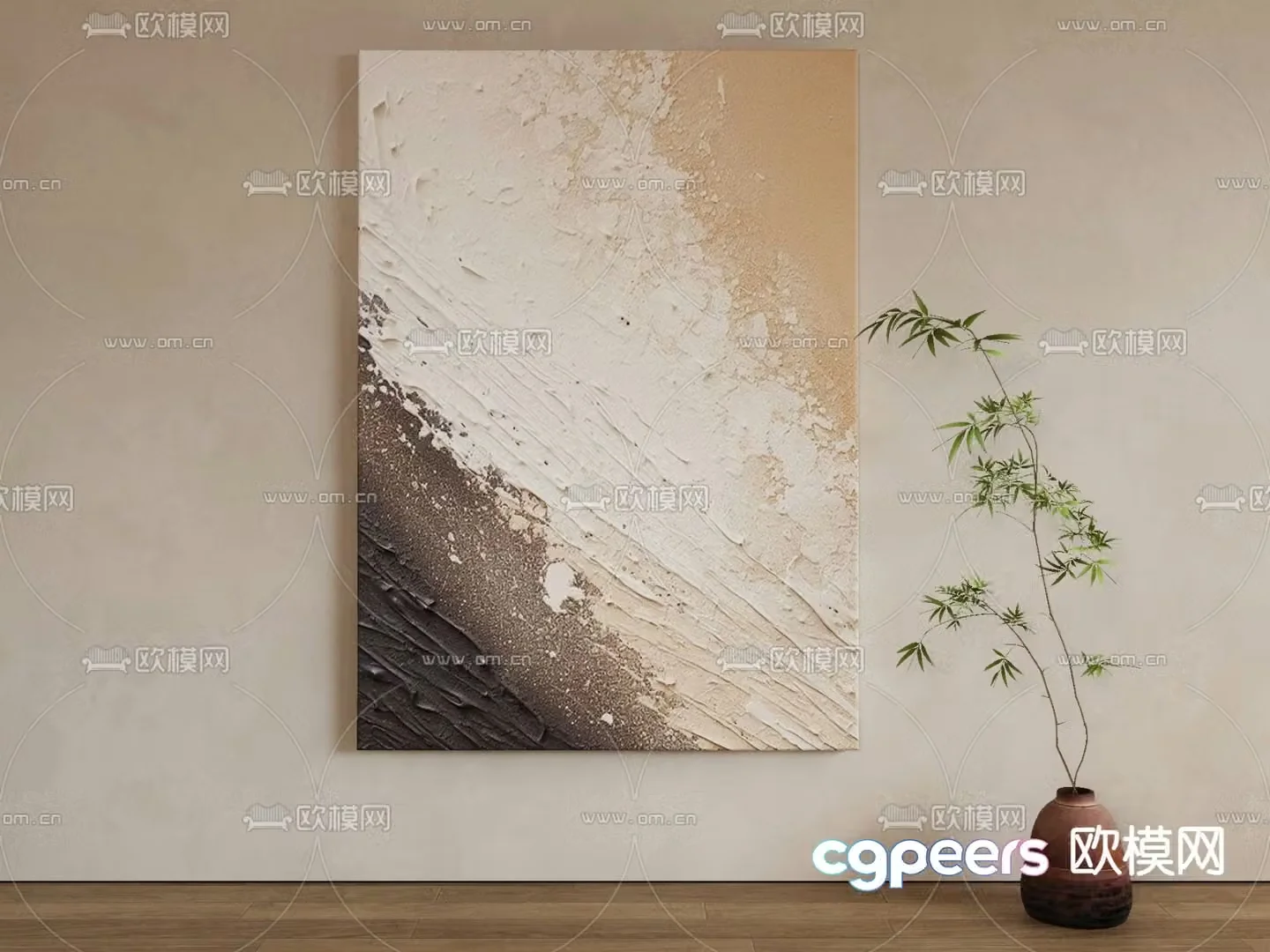 Modern hanging paintings decorative painting 3d model