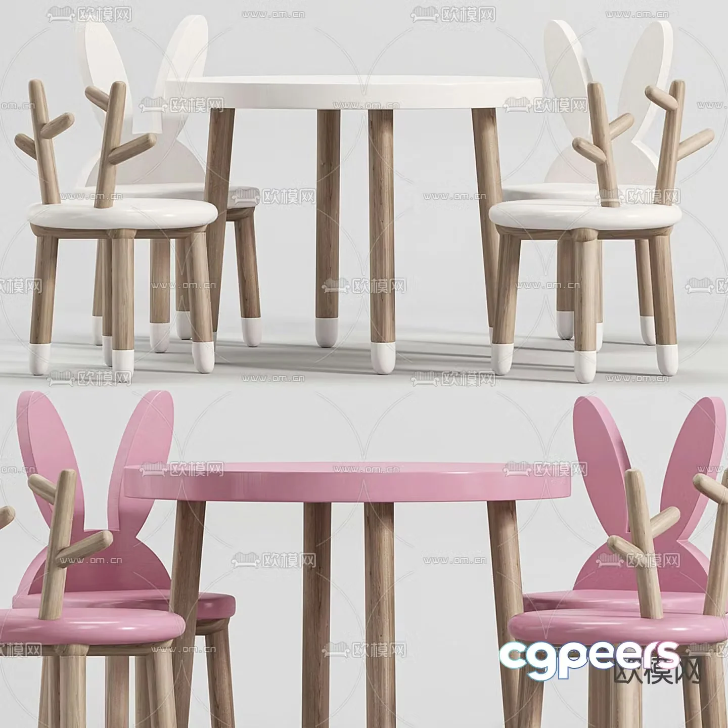 Children’s tables and chairs leisure tables and chairs 3d model