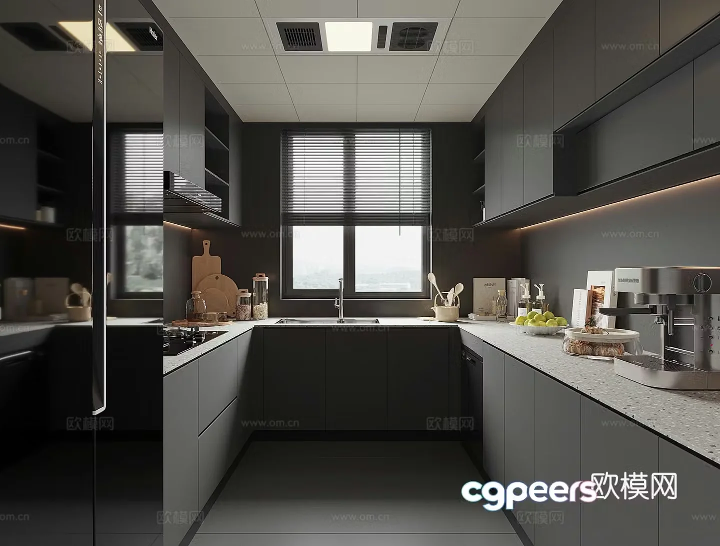 Modern home kitchen 3d model