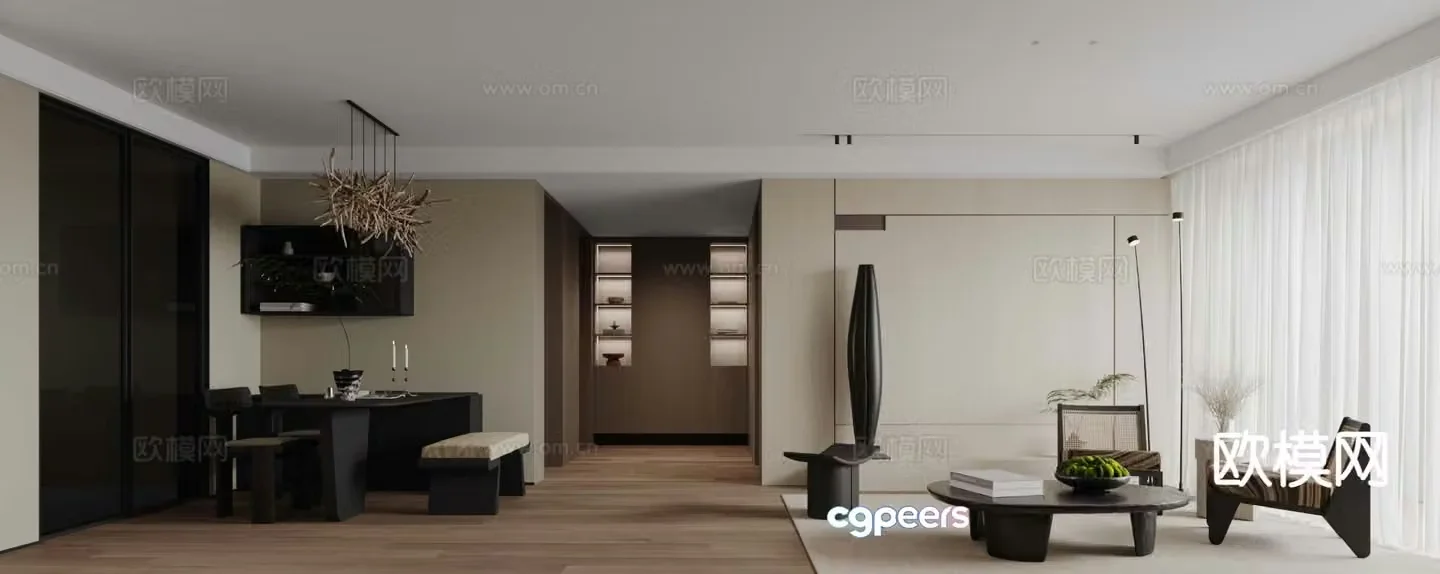 Modern guest restaurant 3d model
