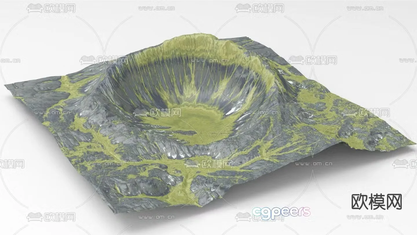 Mountain landform valley basin 3D model