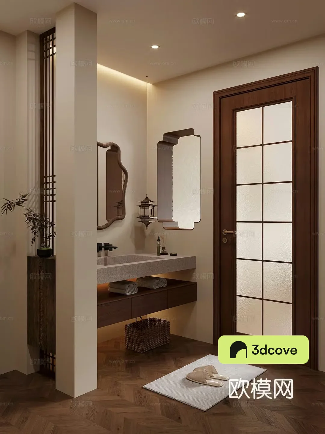 New Chinese style bathroom dry area bathroom cabinet bathroom