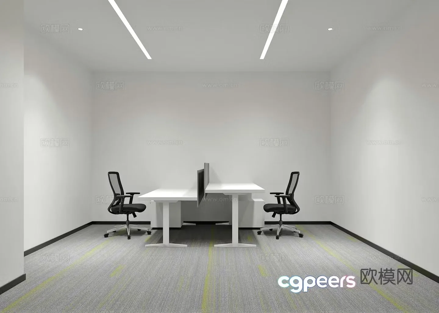 Office desk and chair 3d model