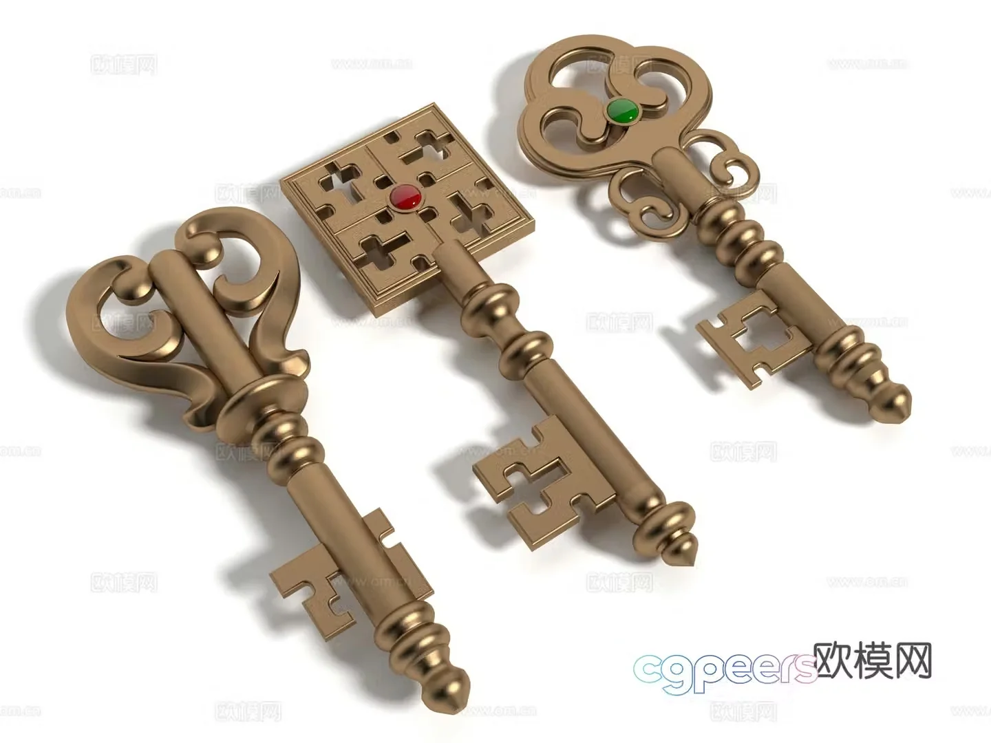 Modern style key pendant 3d model
