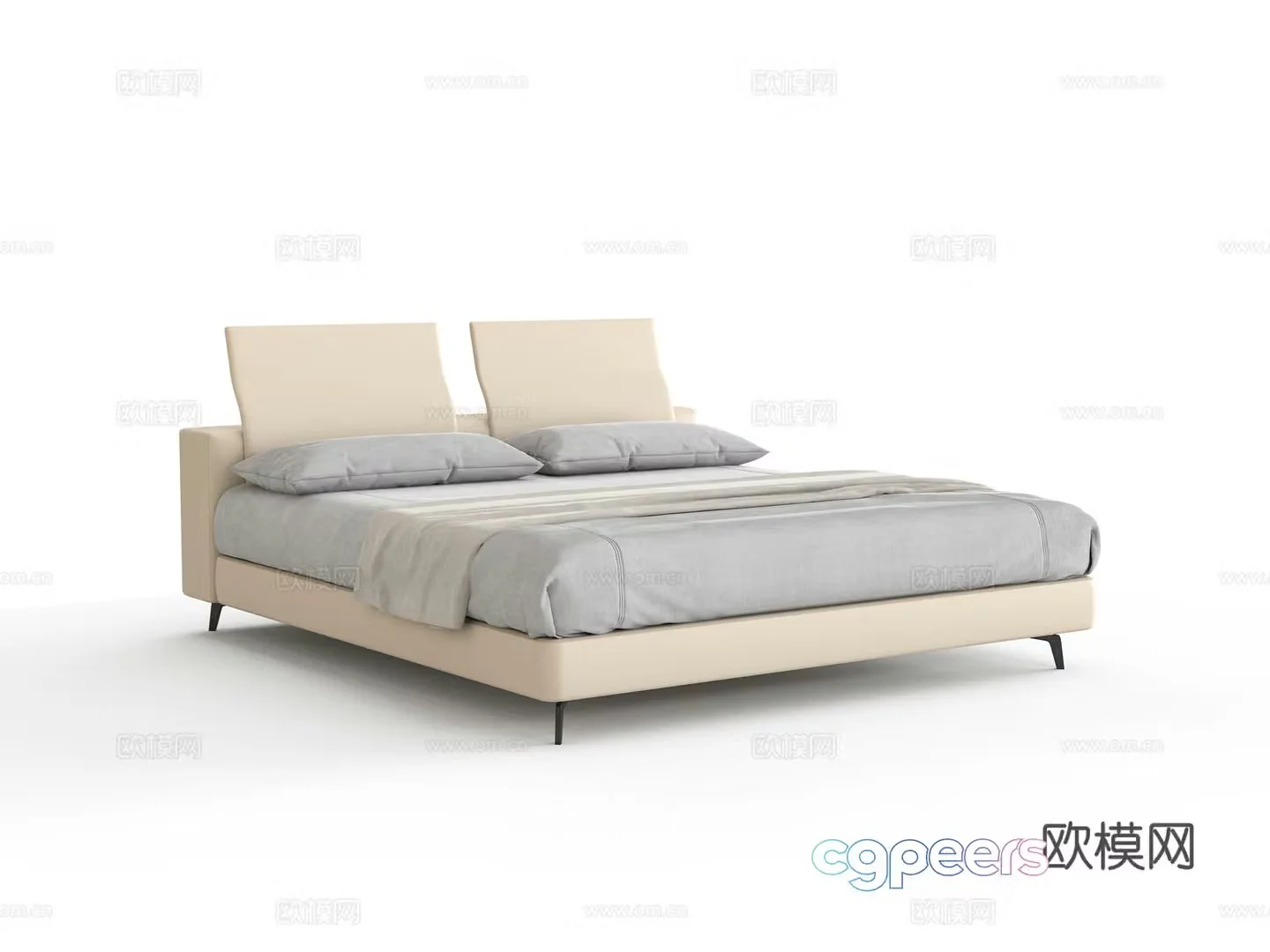 Double bed 3d model