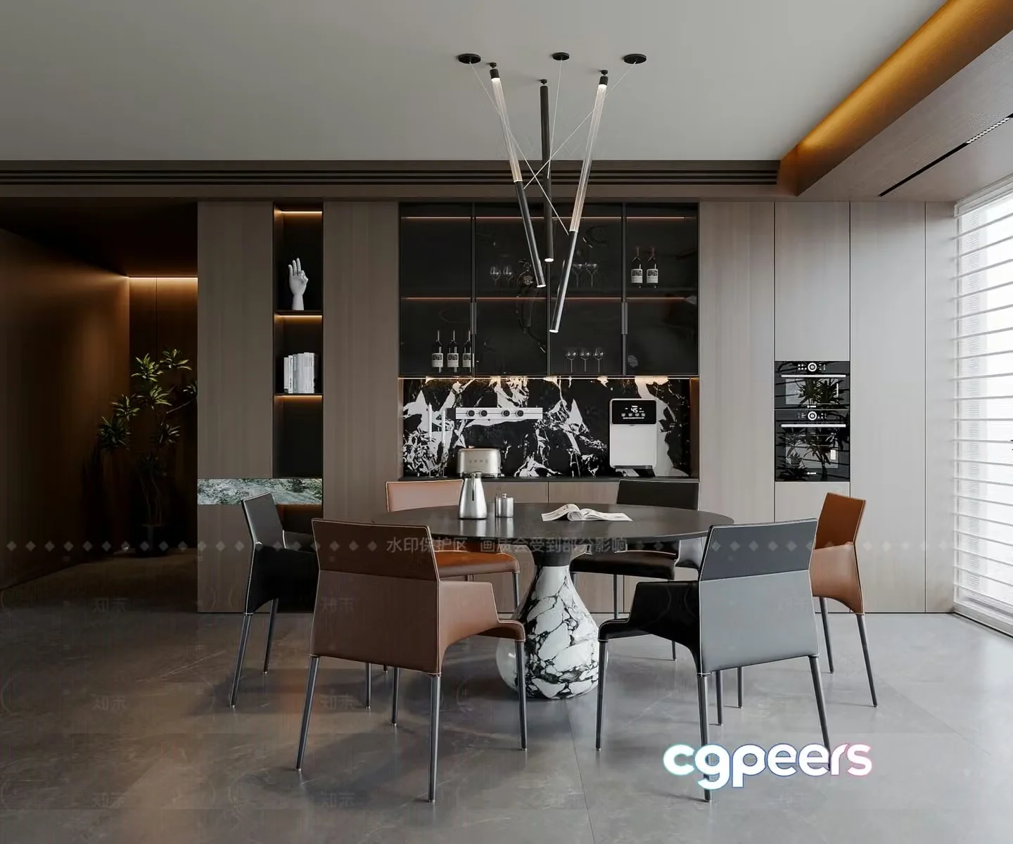 Modern Dining Room 3D Model – 201 – VRAY Render
