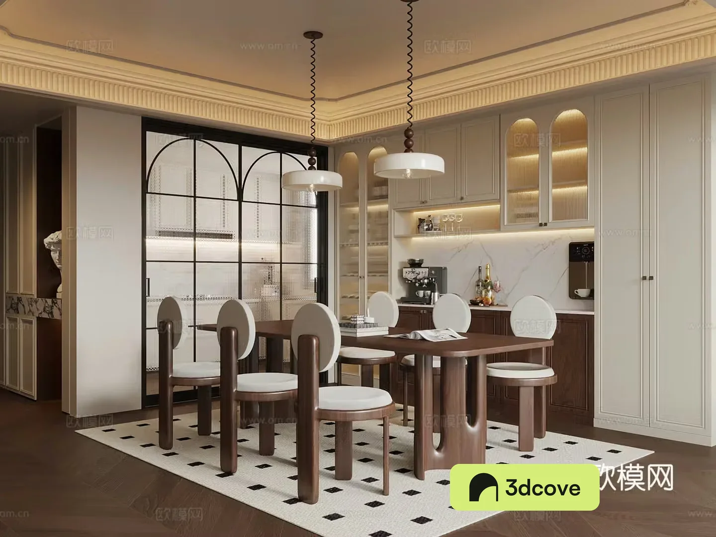 French restaurant wine cabinet dining table and chairs medieval restaurant
