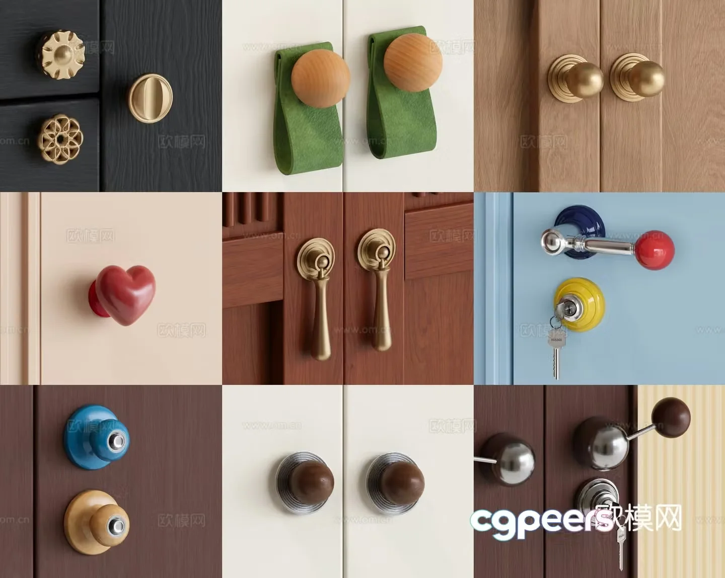 Medieval style handle door handle drawer handle 3d model