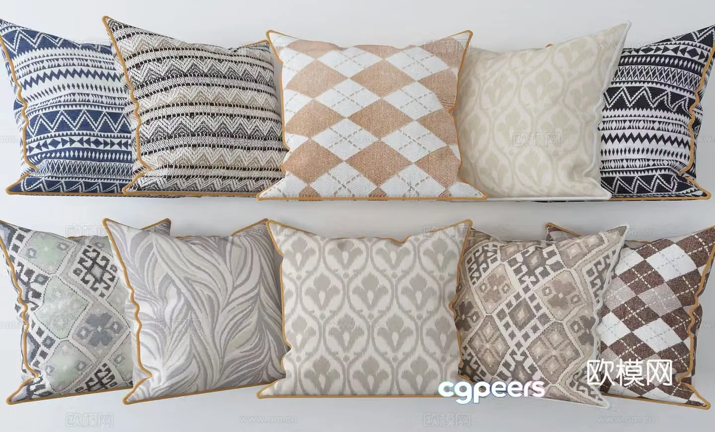 Plaid pillow printed pillow pillow 3d model