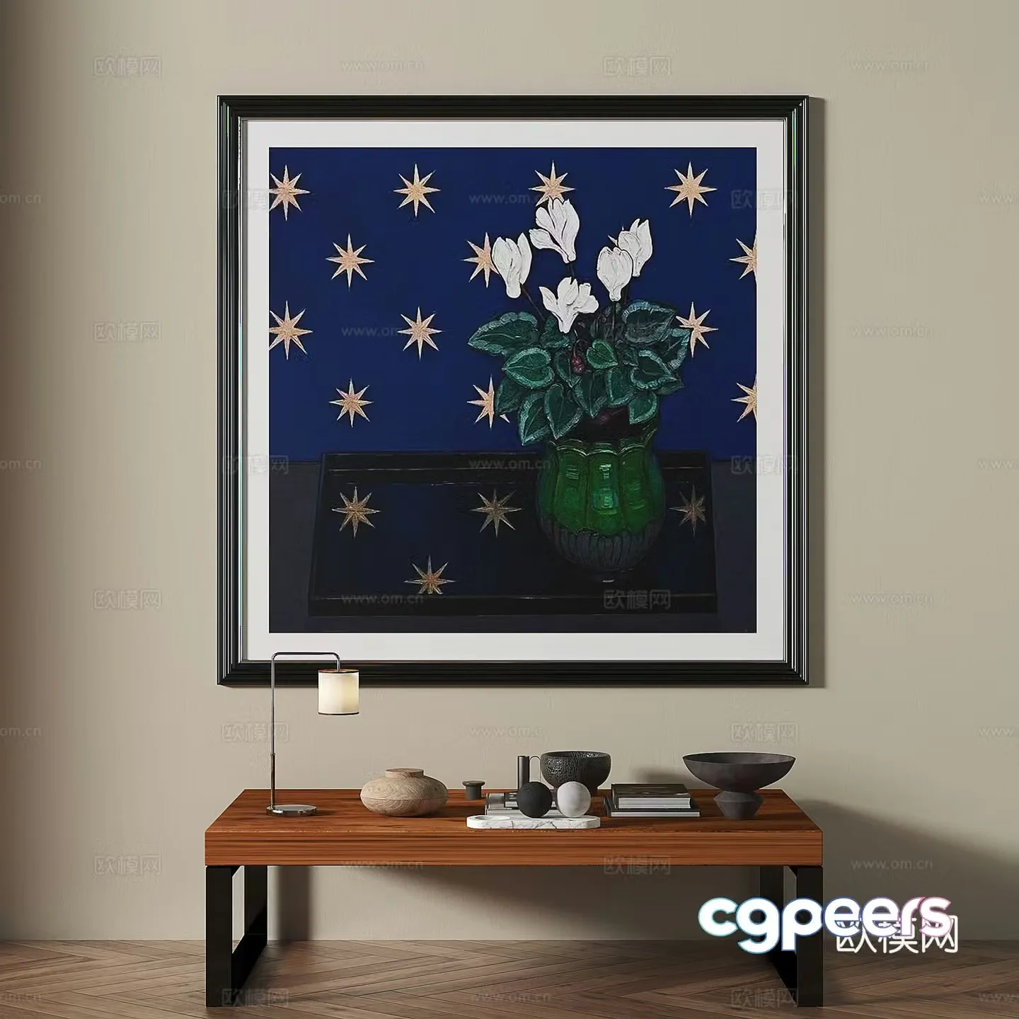 Middle-aged art painting decorative painting 3d model