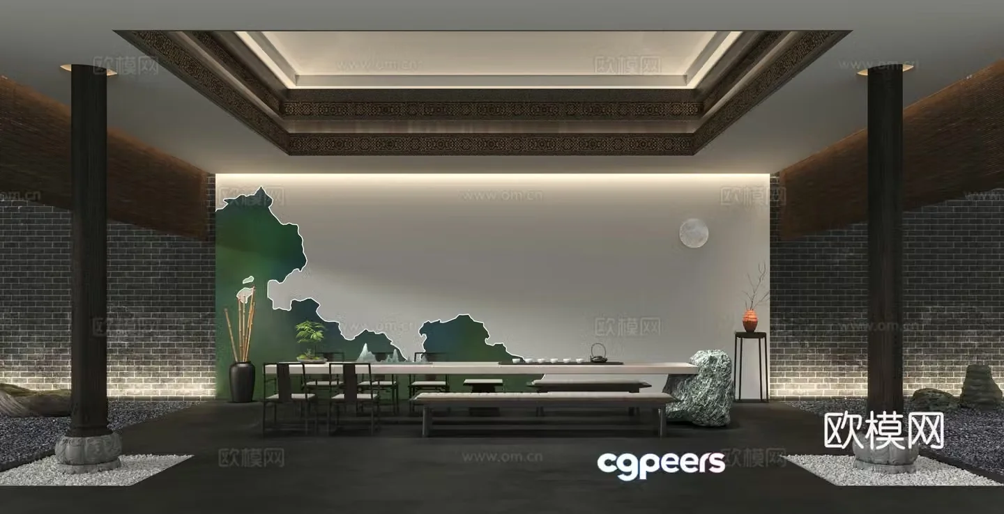 New Chinese Tea House 3D model