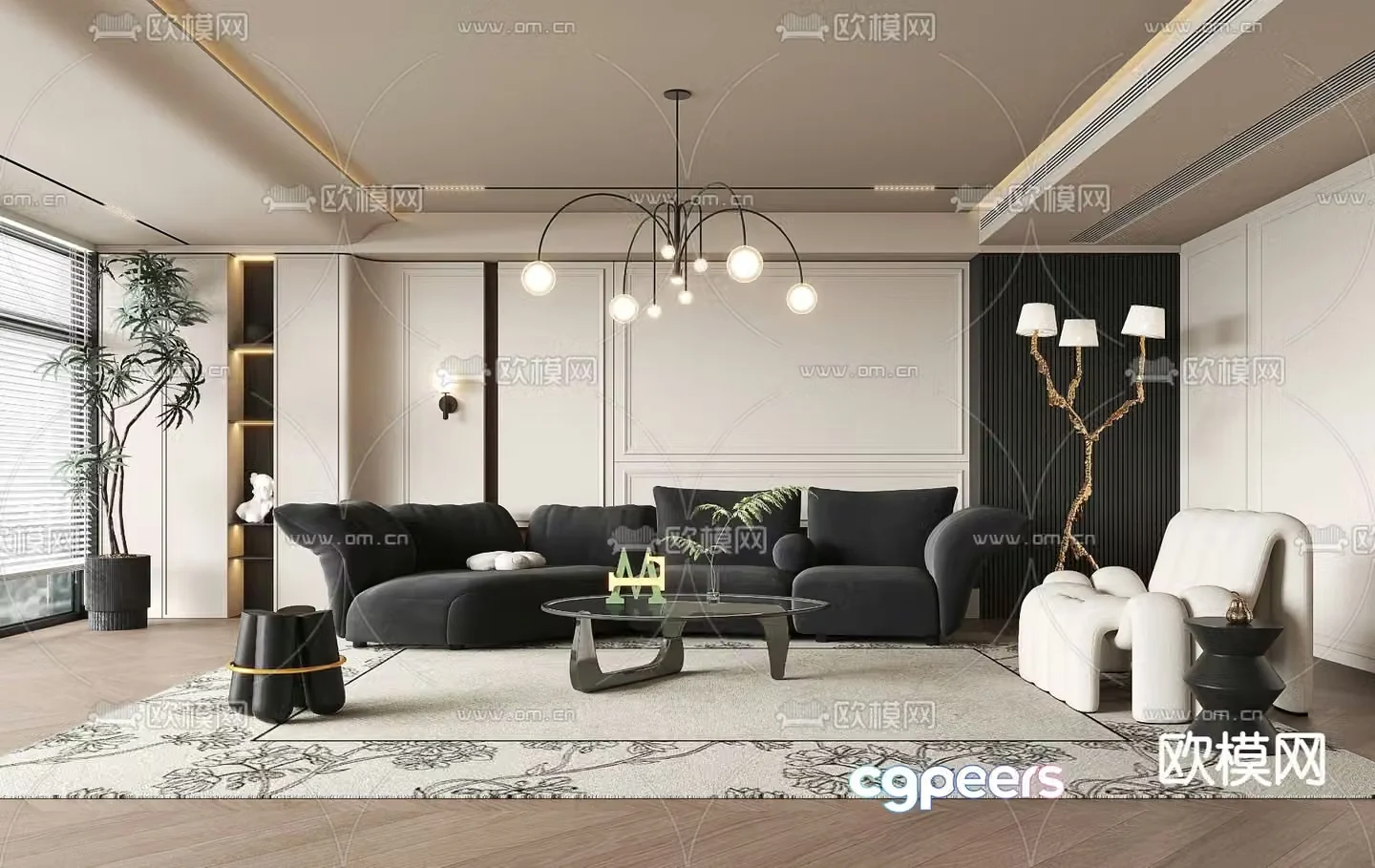 French living room 3d model
