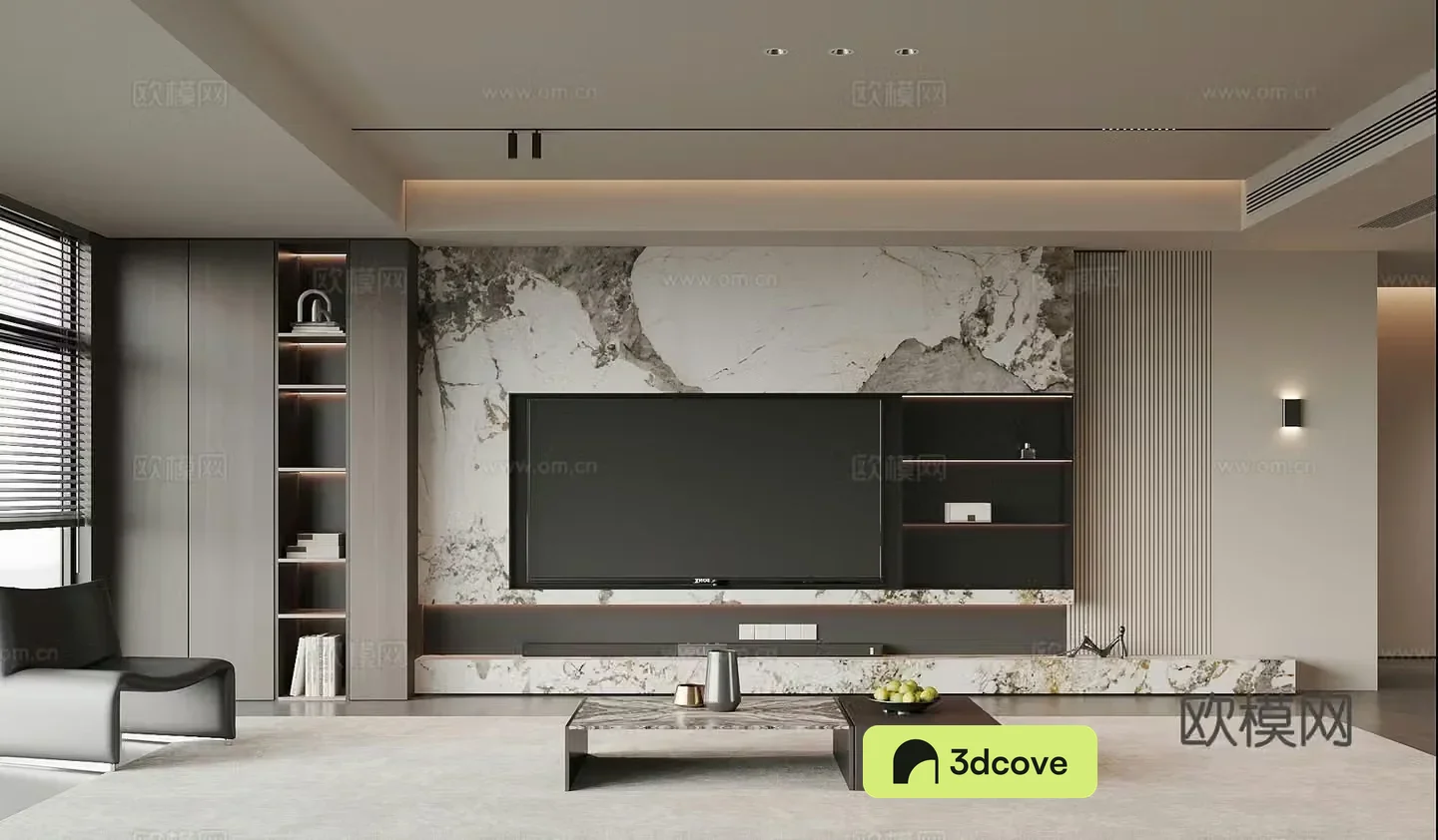 Modern TV background wall living room