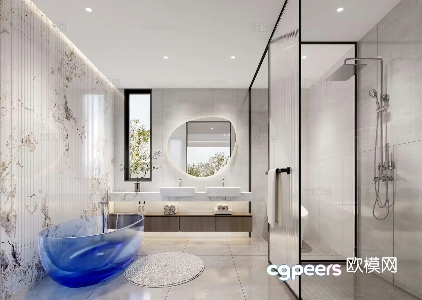 Modern villa bathroom 3d model