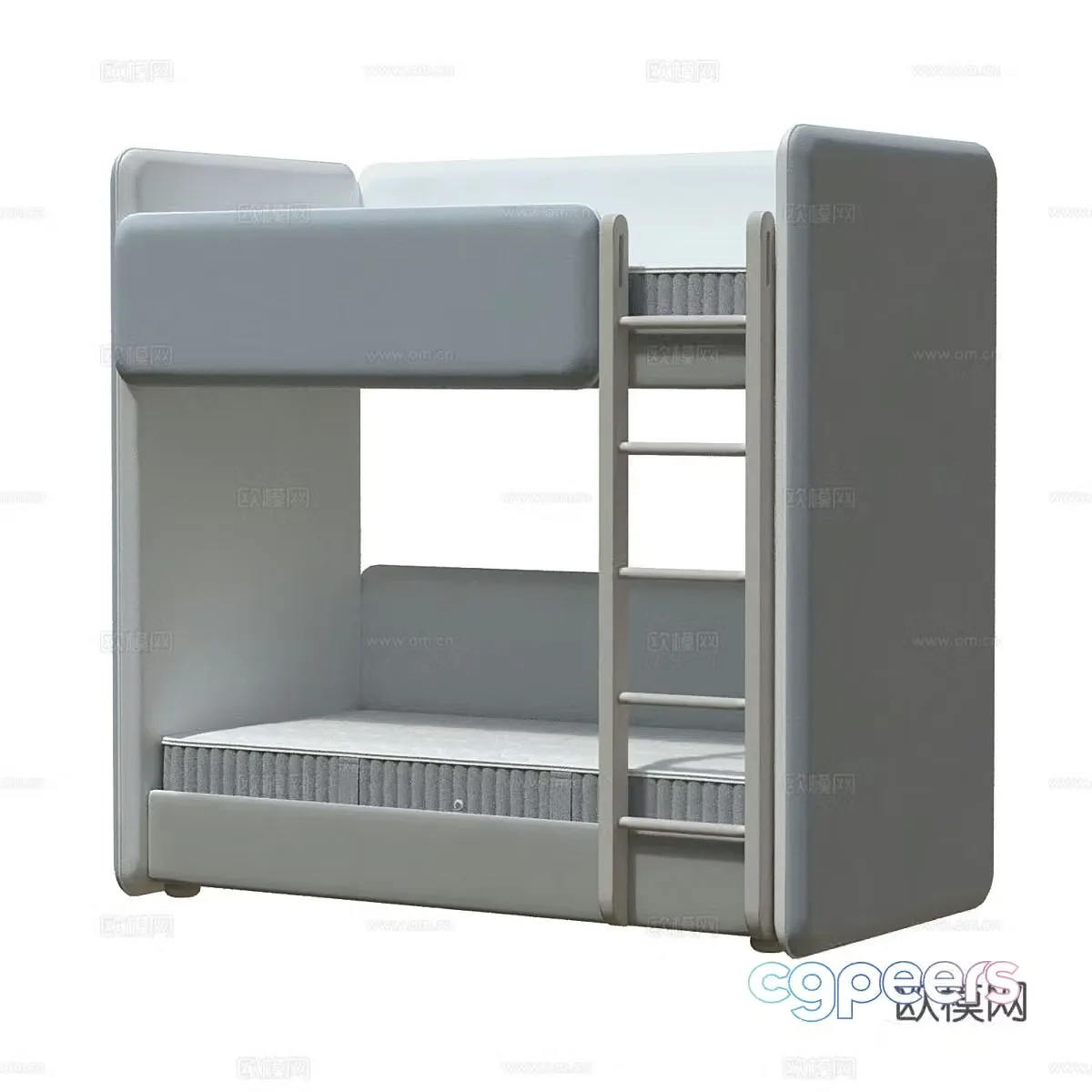 Modern simple bed children’s bed simple bed pillow 3D model