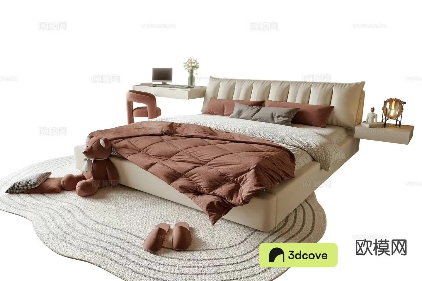 Cream style double bed