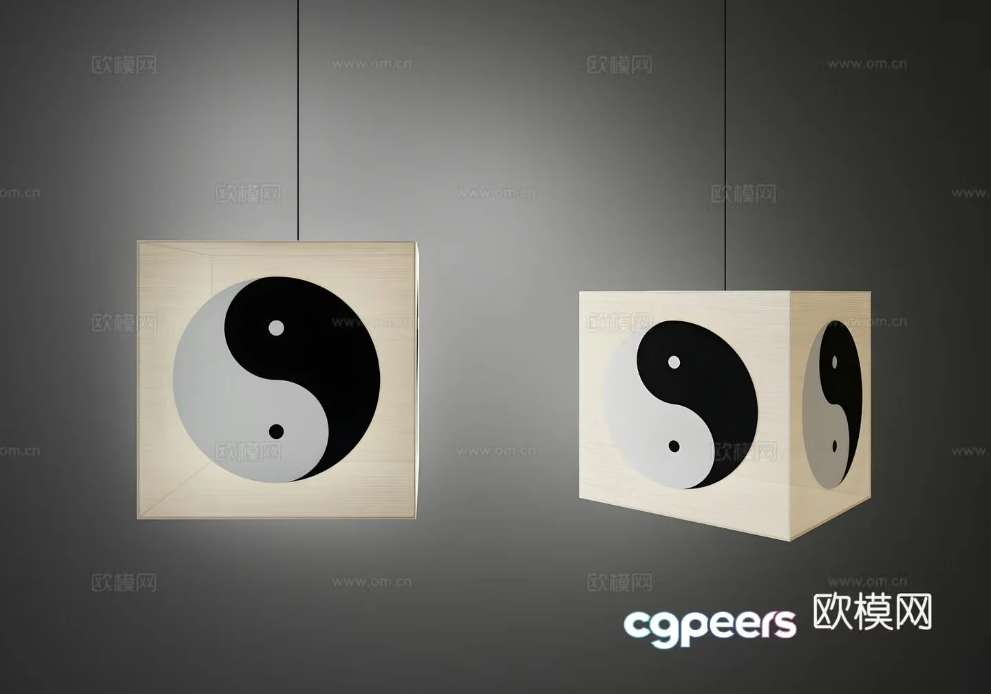 New Chinese style gossip chandelier 3D model