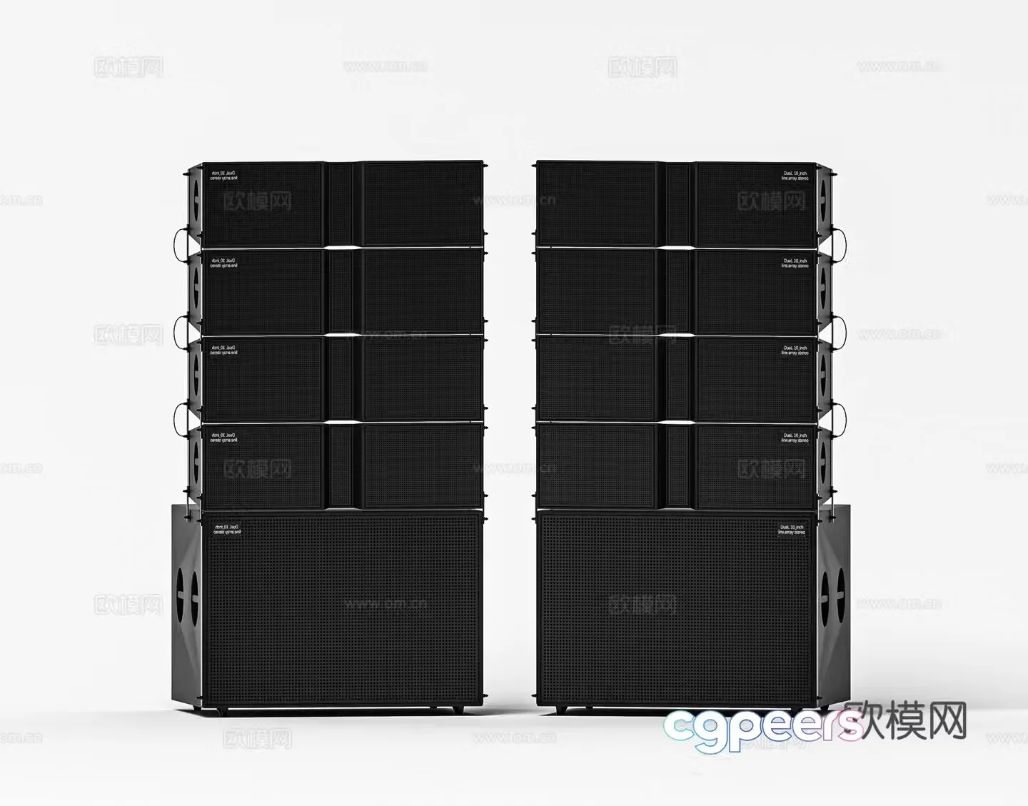 Professional stage line array speaker 3D model