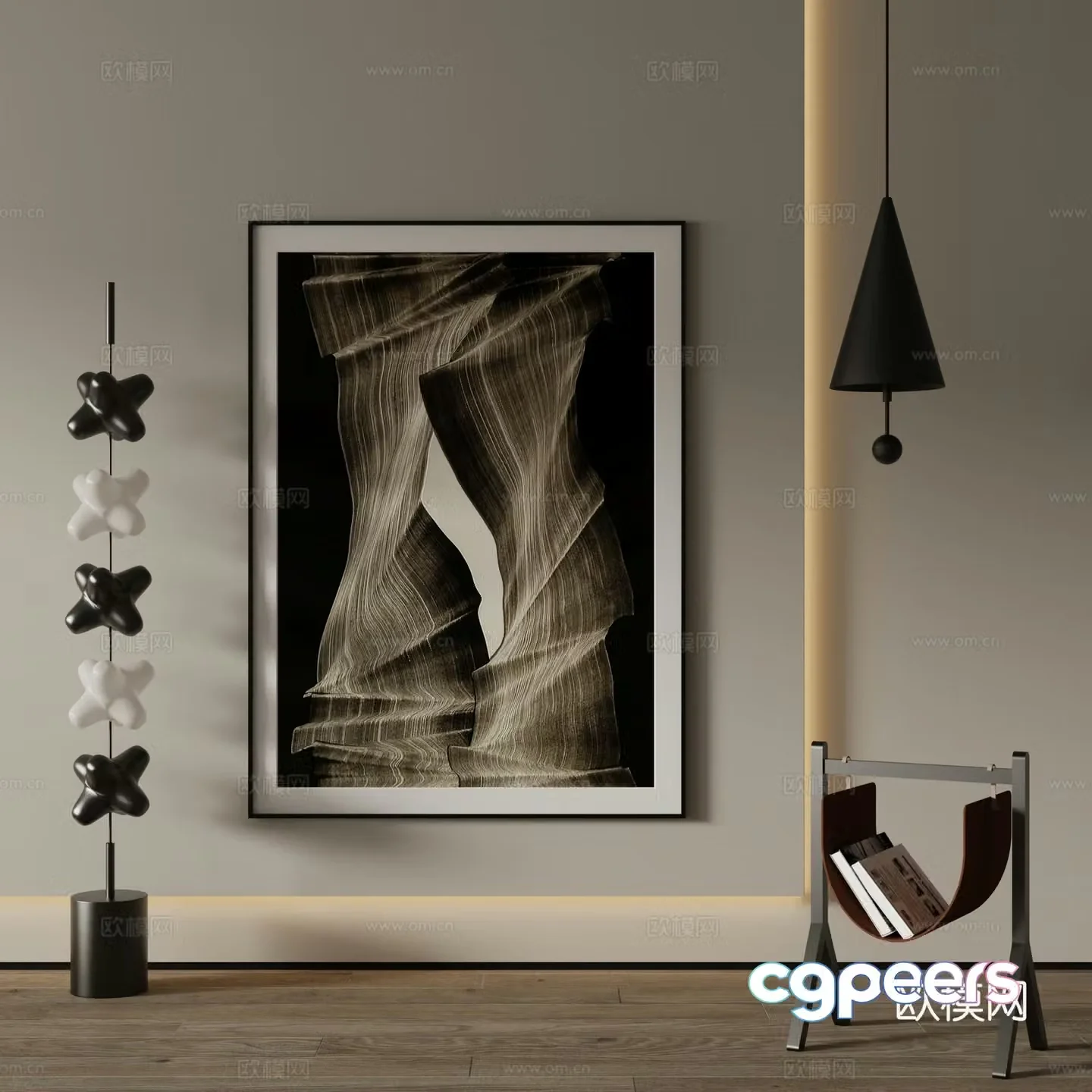 Modern Art Painting Decorative Painting 3D Model