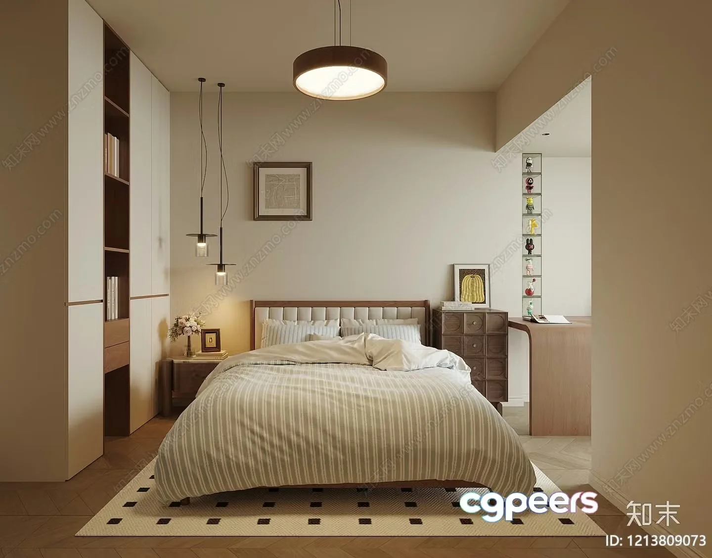 Cozy Bedroom 3D Model – 9551 – VRAY Render