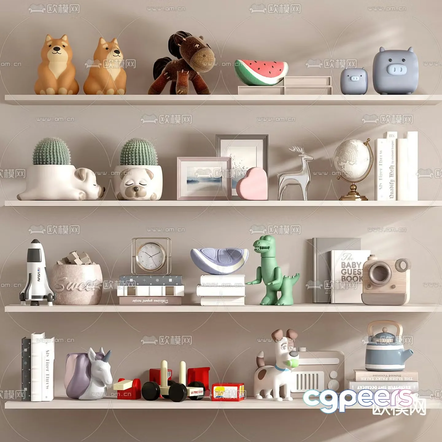Children’s ornaments dolls photo albums car 3d models