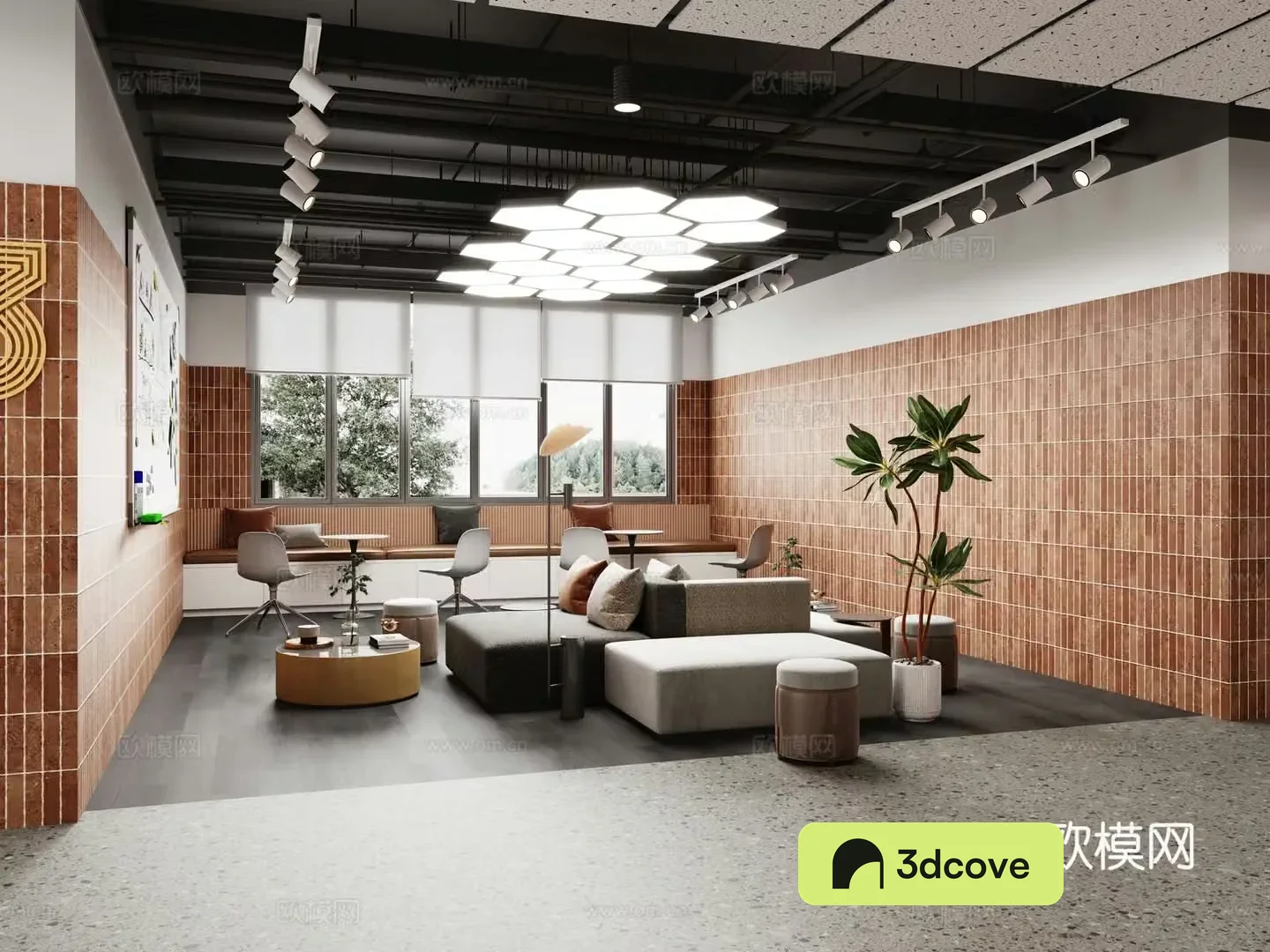 Modern office lounge area