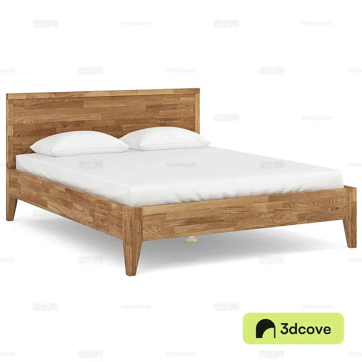 Nordic simple double bed simple bed bedroom bed pillow