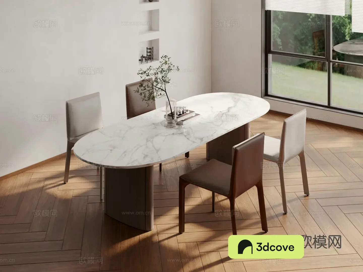 Modern slate dining table and chairs