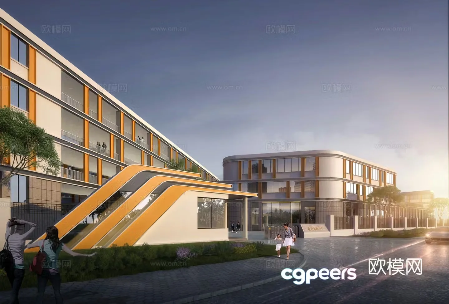 School facade 3d model