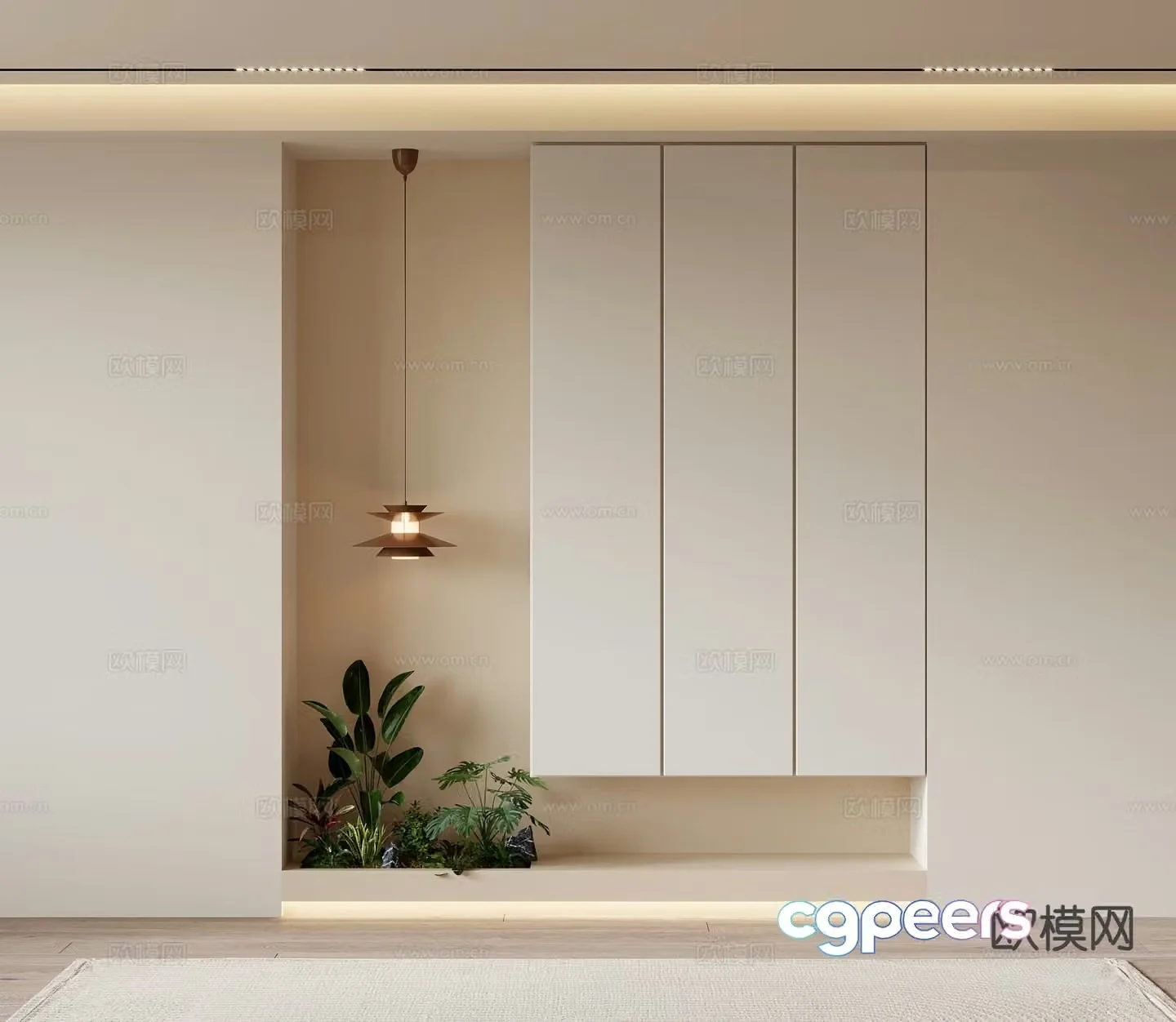 Modern entry shoe cabinet entrance shoe cabinet 3D model
