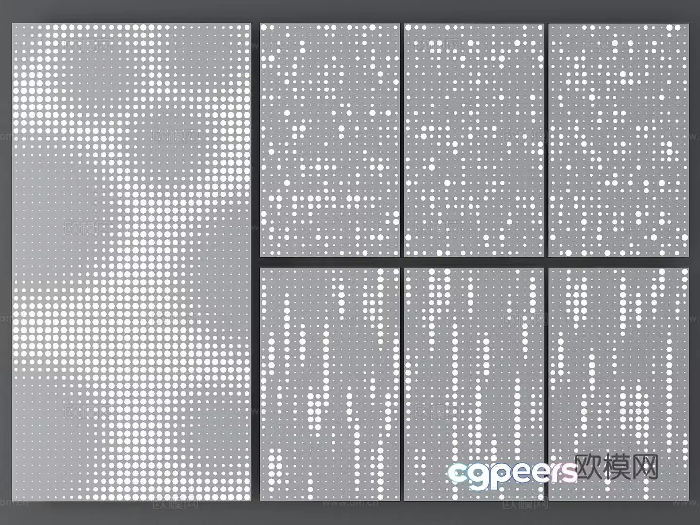Gradient orifice plate random punching plate perforated wall panel luminous punching plate hollow plate punching plate 3D model