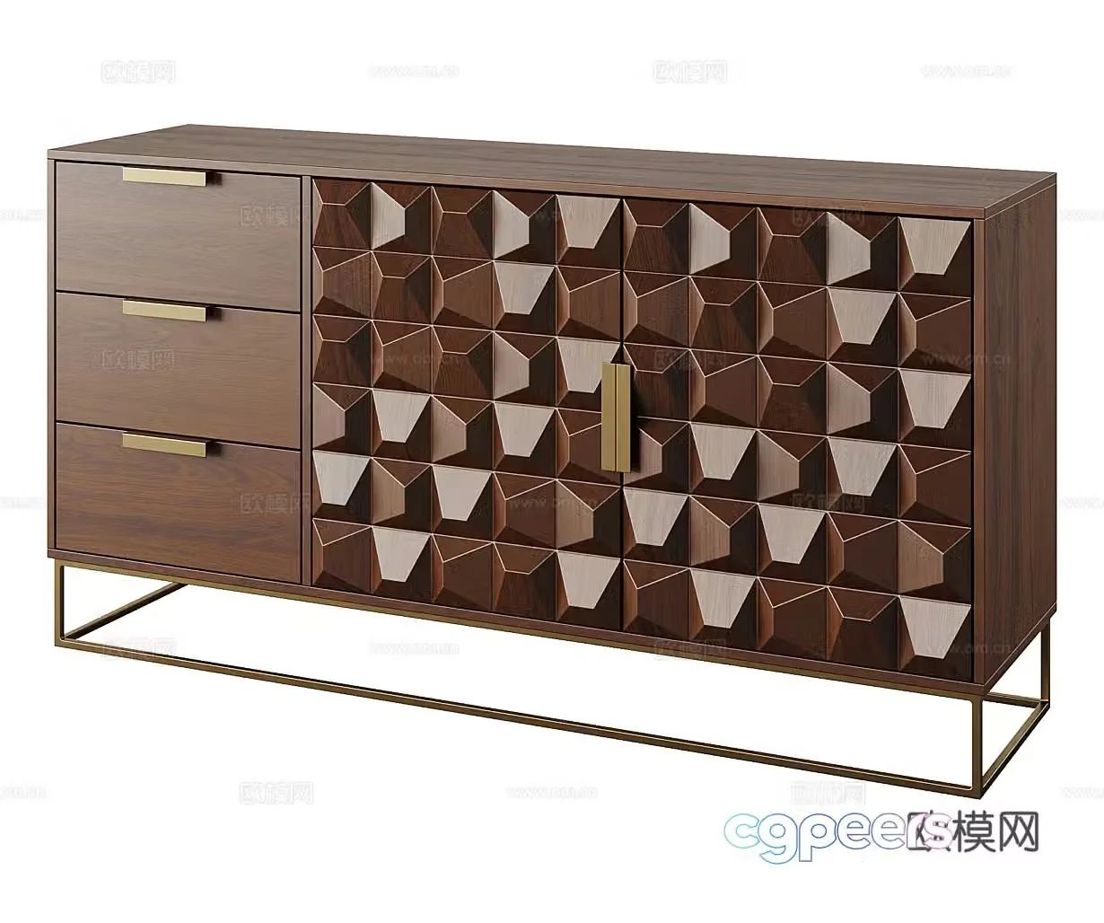 Middle-aged side cabinet solid wood side cabinet homestay side cabinet solid wood decorative cabinet storage cabinet storage cabinet 3d model