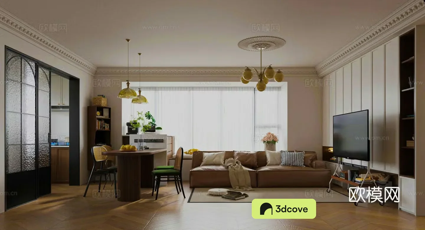 French living and dining room