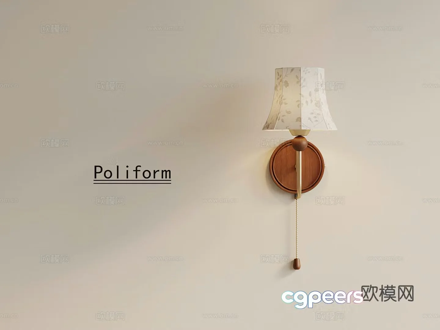 French medieval wall light 3D model